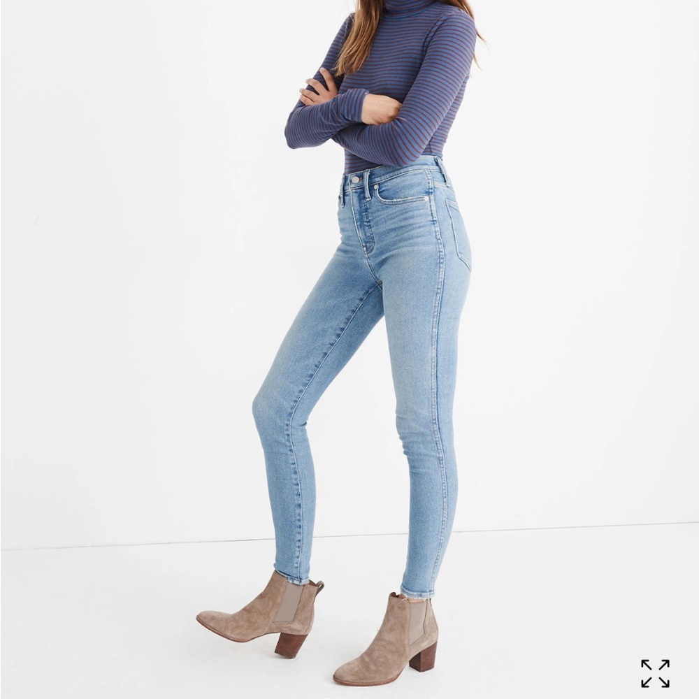 MADEWELL 10" High-Rise Skinny Jeans in Hamden Wash size 26